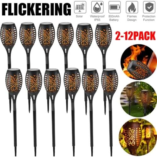 Solar Flame Lamp Outdoor Waterproof Garden Flickering Dancing Flame Torch 12 Led Solar Lights Lawn Lamp For Garden Pathway Decor