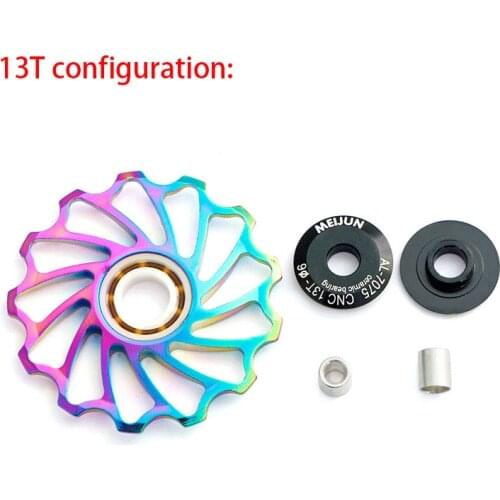 MEIJUN 2pcs Colorful 11T 13T Guide Cycling Ceramics Bearing Jockey Wheel Ceramic Pulley 7005 Aluminum Alloy MTB Rear Derailleur