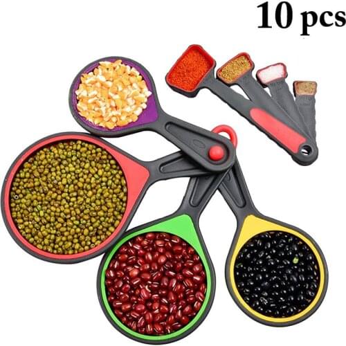 8pcs Measuring Spoon and Cup Set Portable Silicone Measuring Tool Measuring Cup Spoons/Cup Measuring Tools Kitchen Gadgets