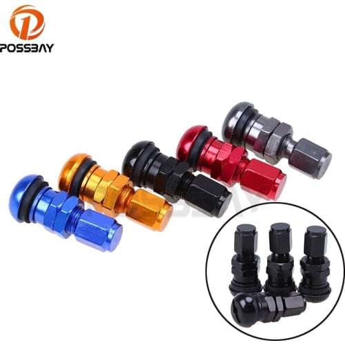 POSSBAY 4Pcs Metal Car Wheel Tire Valve Stem Cap Air Cover Titanium Valve Stem Fit Motorcycle Cars Spare Valve Air Caps