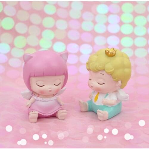 Cute Angels Girls Boys Figurines Miniature Sculpture Ornament Decoration For Children Desktop Car Garden Birthday Cake Crafts