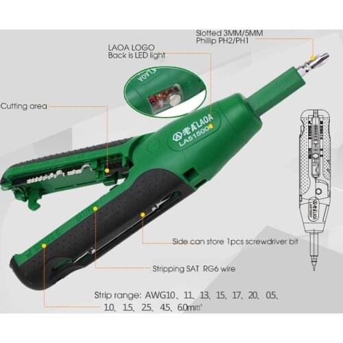 LAOA Multifunction Electric tester Wire Stripper Cutter Stripping Machine Screwdriver Free Shipping