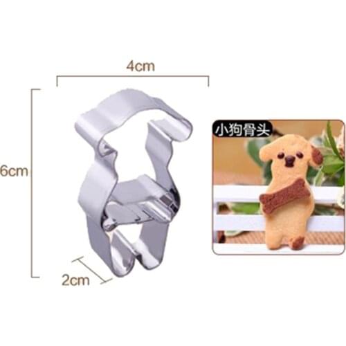 Cartoon Dog Cutter Cake Decoration Tools 2 Pcs Stainless Steel Water Drop Shape Fondant Animal Print Molds Stencils Cookie Tools