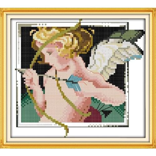 Cupid angel baby Cross Stitch Kits Embroidery Needlework Kit Home Decor Printed Canvas DMC Counted printed Cross-stitch set