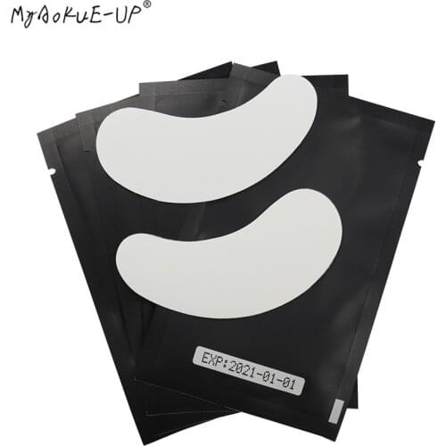 100 pairs Eyelashes Paper Patches Tips Sticker Wraps Under Eye Pads Black Package For Eyelash Extension women Makeup Tools