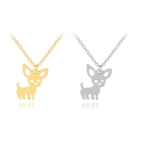 New Lovely Chihuahuas Dog Pendant Necklace alloy Animal Pet Necklace For Women Girl Statement Jewelry Gift