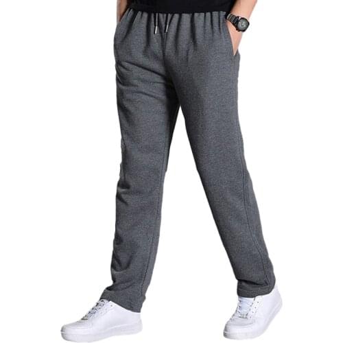 Autumn Winter Men Sweatpants Sports Running Man Knitted Pants Pockets Elastic Waist Jogging Casual Male Trousers Solid 2020