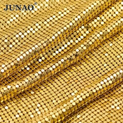 JUNAO 45*120cm Gold Silver Rhinestone Mesh Fabric Sheet Sewing Metal Ribbon Trim Crystal Applique Strass Banding for Sexy Dress