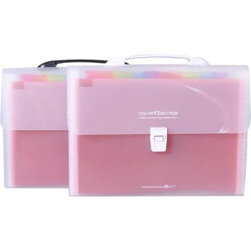 Kawaii Rainbow 13 grid portable organ bag creative multi-layer a4 folder student file classification folder