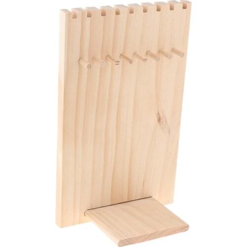 Natural Wood Necklace Display Jewelry Tray Organizer Pad Showcase Display