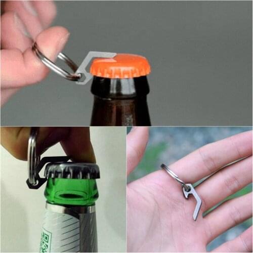 EDC Gear mini lightweight bottle beer opener keyring pocket tool utility gadget Outdoor camp hike