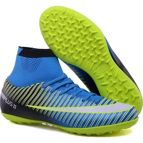 Turf Professional Soccer Football Shoes Boots Mens Kids Training Sneakers Anti-skid Breathable Soccer Cleats Shoes Futsal Man
