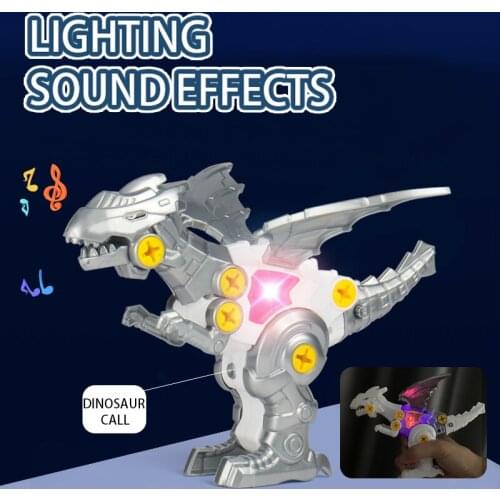 DIY Disassembly Dinosaur Toy with Lights screw Nut combination Early Educational Blocks Montessori Toys for Kids Christmas gift