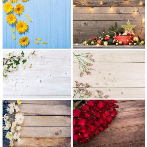 SHUOZHIKE Vinyl Custom Photography Backdrops Props Flower Wood Planks Photo Studio Background 21112HM-03