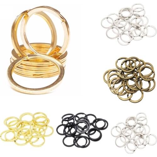 XRHYY 6 Pcs Round Flat Key Chain Ring Metal Split Dog Tag Keychain Ring For Home Car Keys Attachment Arts Crafts & Belt Lanyards