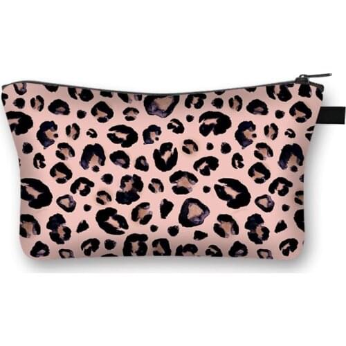 Woman Travel Cosmetic Bag Leopard Printed Pattern Makeup Case Pouch Toiletry Organizer Girls Make Up Bag Mini Handbag