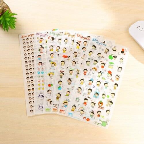 1set Cute Girl Korean stationery Steamed Buns mobile phone account book diary decoration hand DIY album little cartoon stickers