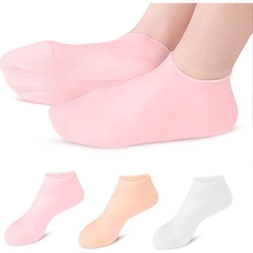 1 Pair Silicone Moisturizing Spa Gel Heel Socks Exfoliating And Preventing Dryness Foot Skin Rejuvenation Foot Care Elastic Sock