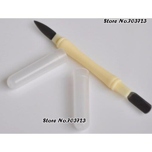 1pc Stainless Steel Nail Art Tool Cuticle Spoon Remover Pusher DUO Head with Cap