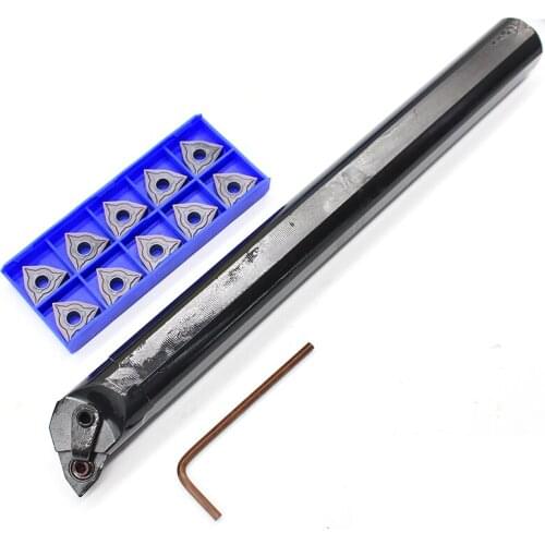 1PCS S25S MWLNR08 + 10PCS WNMG080404 WNMG080408 WNMG080412 CNC Tool Blade Lathe Turning Tool Carbide Insert Tool Holder