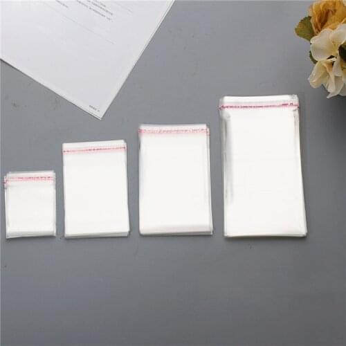 100pcs Self Adhesive Transparent Plastic Jewelry Package Bag Resealable Clear Self Sealing Gift Retail Earring Packaging Pouches