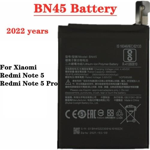 2021 BN45 Battery For Xiaomi Redmi Note 5 Redrice Hongmi Note 5 Pro Phone Battery 4000mAh High Quality Replacement Batteries