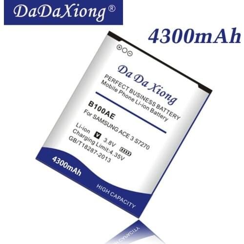 Da Da Xiong 4300mAh B100AE Battery for Samsung Galaxy Ace 3 S7270 S7272 S7898 S7562C S7568i i699i s7262 Cell Phone Battery