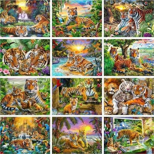 Diamond Embroidery Tiger 5D DIY Diamond Painting Full Square Round Drill Animals Mosaic Rhinestone Pictures Home Decor