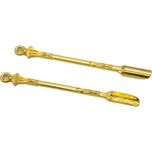 3pcs/set 8.5cm Aluminum Gold Snuff Spoon Sniffer Snorter Bullet Sniffer Bottle For Smoking Accessories