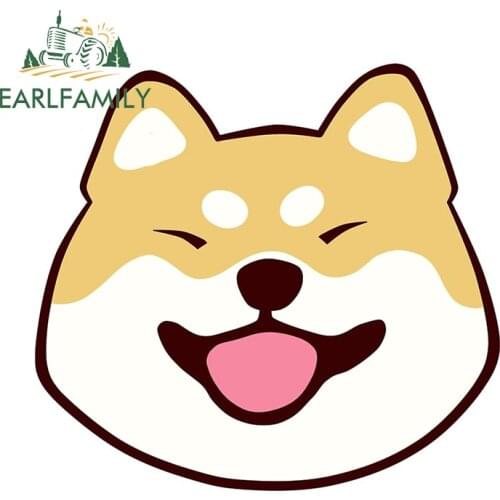 EARLFAMILY 13cm x 12.4cm for Shiba Inu Anime Vinyl Car Stickers Sunscreen Scratch-Proof Decal Windshield Graffiti Car Styling