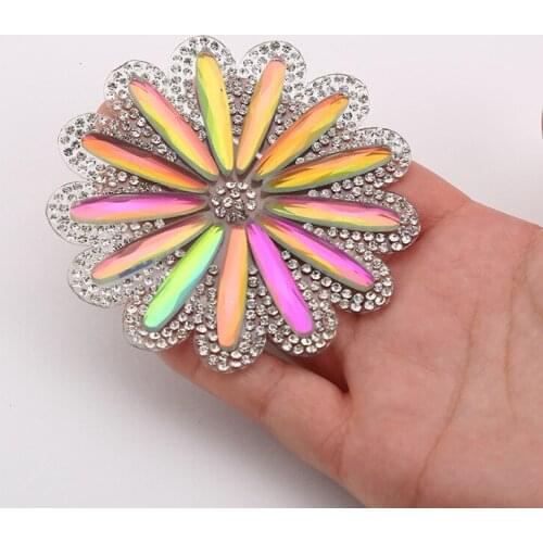 1pcs Sparkling Rhinestone Patches Flowers Iron on Sewing Crystal Applique For Jeans Clothing Decorations Patch for Clothes