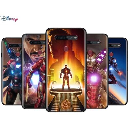 Hot Marvel Iron Man For LG K92 K42 K22 K71 K61 K51S K41S K30 K20 2019 Q60 V60 V50 S V40 V30 G8S G8 X ThinQ Black Phone Case