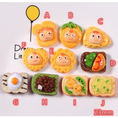 Cabochons Cookies Breads 10pcs Cute Resin Flat back simulation Foods Cabochon Scrapbook Embellishment DIY