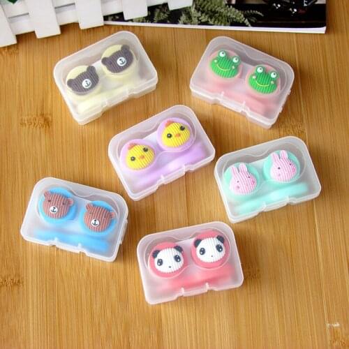 20set/lot Rabbit panda frog animal contact lenses box / companion box / Cartoon eyeglasses box / lens care /pencil case