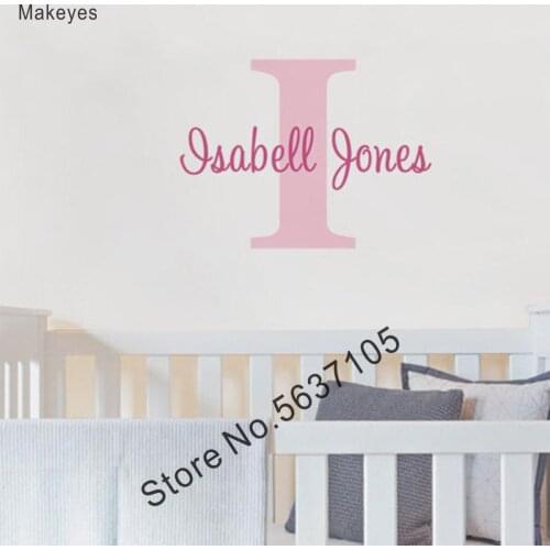 Makeyes Custom Names Big Letter Wall Decals Home Kids Bedroom Art Design Wall Stickers Vinyl Wall Decal Personalized Name Q200