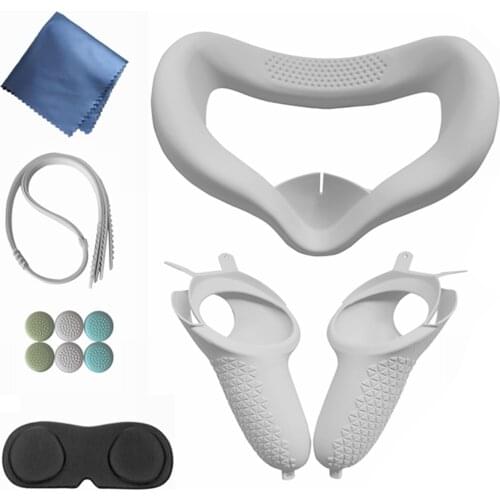 Soft Silicone Eye Mask Cover Light Blocking Eye Cover Pad For Oculus Quest 2 VR Controller Protective Cover With Wrist Strap