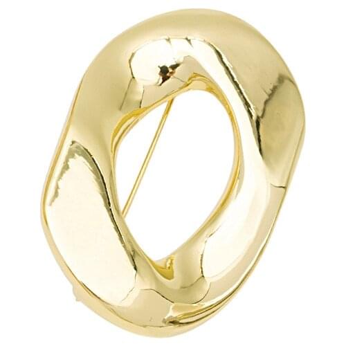 New Fashion Metal Glossy Geometry Round Brooch Shirt Suit Badge Unisex Lapel Pins and Brooches for Women Men Accessories