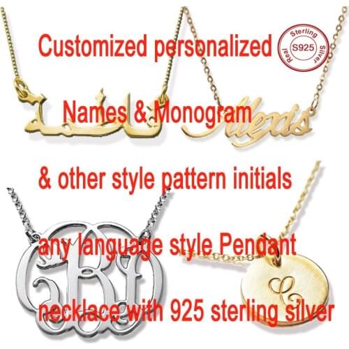 Custom Name Necklaces 925 Sterling Silver Gold Color Stainless Steel Any Letters Signature Arabic Nameplate Women Mom Her gift