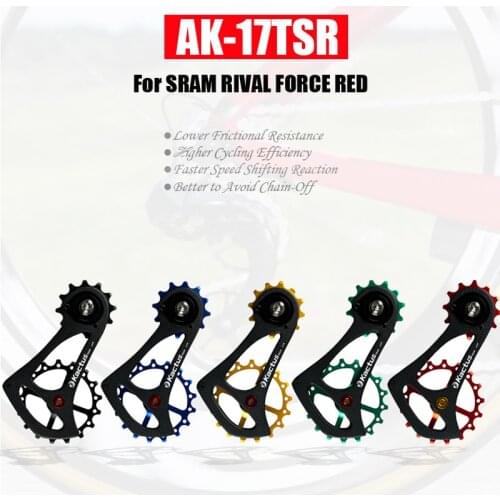 Oversized 17TSR Cycle Pulley Wheel System for SRAM Rival Force Red Groupset Rear Derailleur