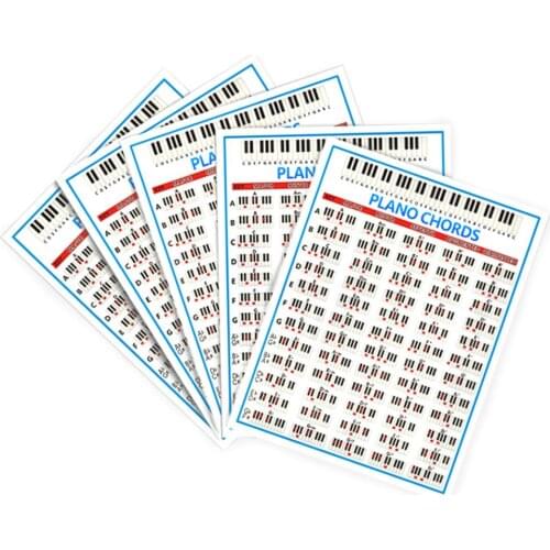 Tablature Piano Chord Practice Sticker 88 Key Beginner Piano Fingering Diagram Large Piano Chord Chart Poster For Music Lessons