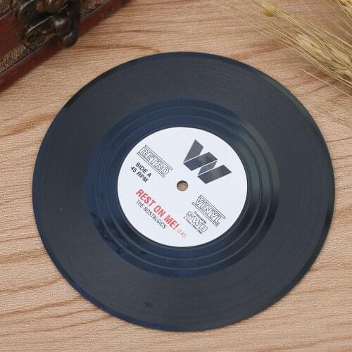 1pc Vinyl Record Table Mats Drink Coaster Table Placemats Creative Tableware Placemat Heat-resistant Nonslip Pads Decoration