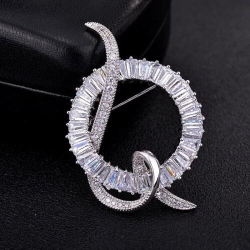 Red Trees Brand High Quality Womens Brooch for Scarf With Luxury AAA Cubic Zirconia Stone In Box