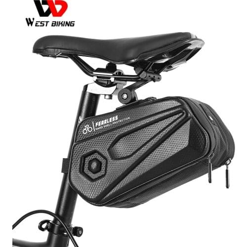 WEST BIKING Bike Saddle Bag Waterproof MTB Road Bicycle Under Seat Bag 2.6L Lage Capacity Reflective Pannier Cycling Accessories