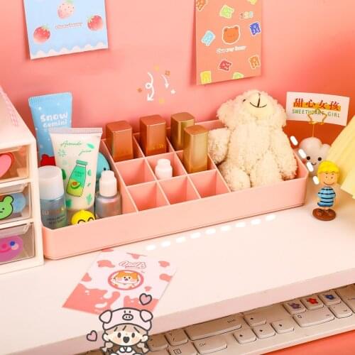 Ins wind desktop debris storage box jewelry separation box simple jewelry cosmetics lipstick storage box stationery organizer