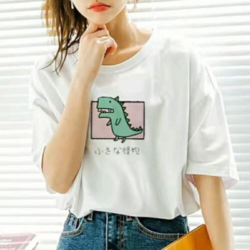 Short-sleeved t-shirt women 2021 new summer trend compassionate Korean loose top womens clothing student clothes cute monster