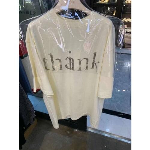 RK0250 Fashion women Tops & Tees 2021 Runway Luxury famous Brand European Design party style T-Shirts Womens Clothing