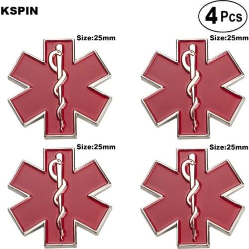 Red Nursing Amusing Lapel Pin Flag badge Brooch Pins Badges 4pcs