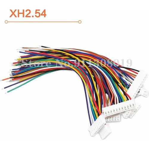 10PCS XH2.54 electronic wire terminal wire single head 60MM/80MM/10cm/20cm/30cm color cable double head 1007 26awg