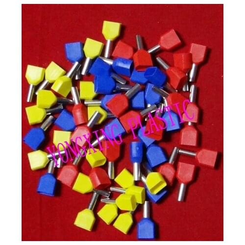 100PCS/Lot TE7508 2*0.75 Twin cord terminal cable connector splice insulated terminal block kit wire cable ferrules