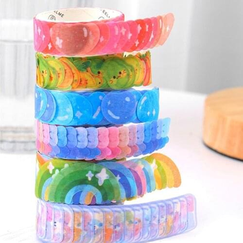 100 Pcs/roll Kawaii Washi Tape Rainbow Fruits Bow Candy Label Stickers DIY Scrapbooking Album Diary Masking Tape
